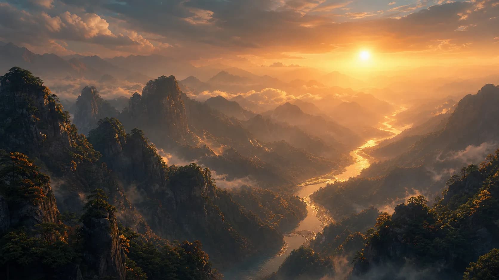 Illustrative sample of Kling Omni Image O1 on the Martini canvas — an ultrawide 21:9 cinematic landscape frame suited as a source still for Kling video generation