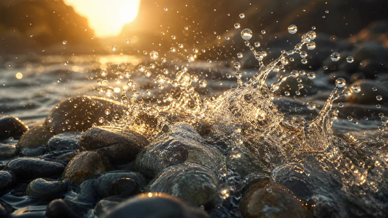 Illustrative sample of a cinematic Sora 2 physics-rich shot generated as a node on the Martini canvas