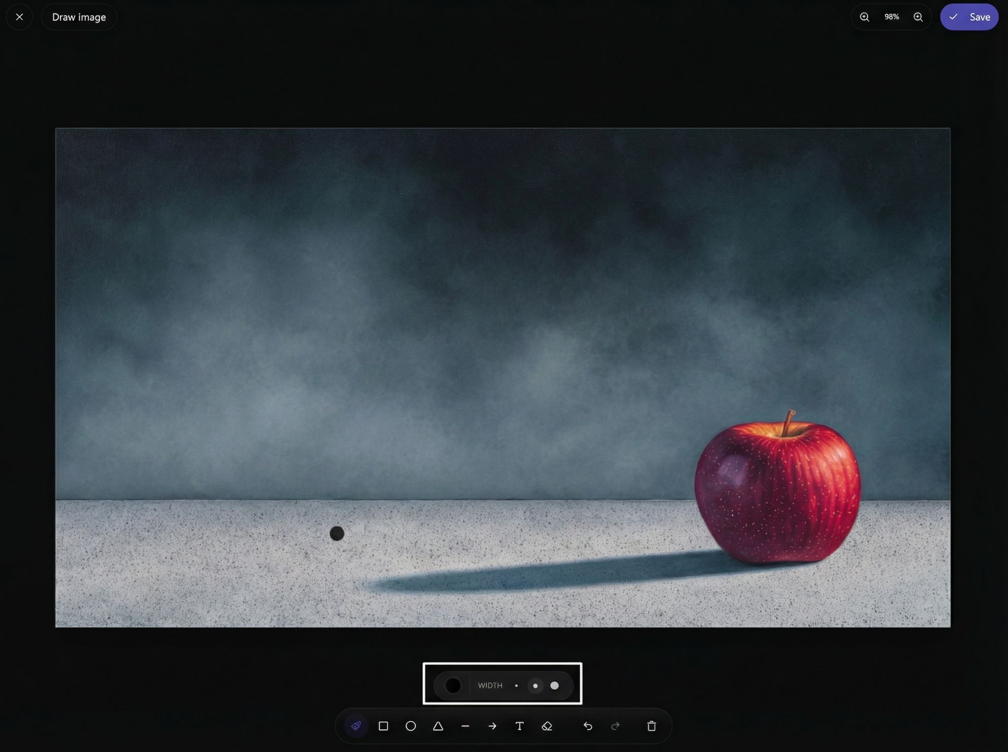 Drawing interface opened from the Image node