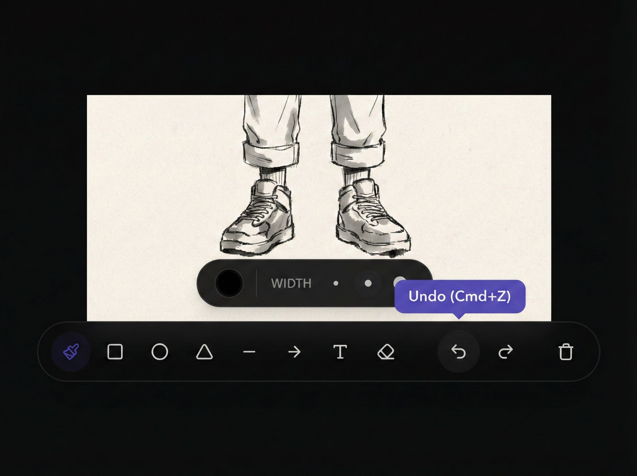 Undo and redo buttons